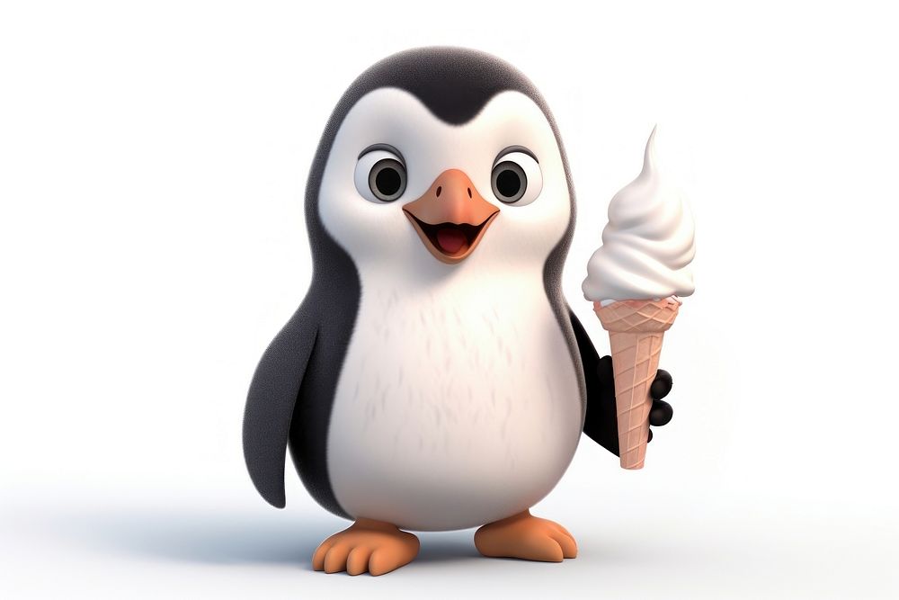 Baby penguin animal white cream. AI generated Image by rawpixel.