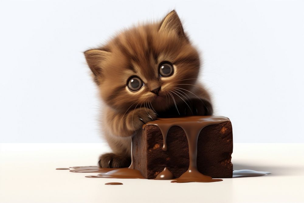 Kitten dessert mammal animal. AI generated Image by rawpixel.