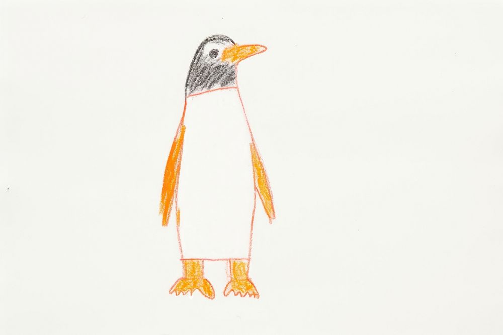 Penguin drawing animal bird. AI generated Image by rawpixel.