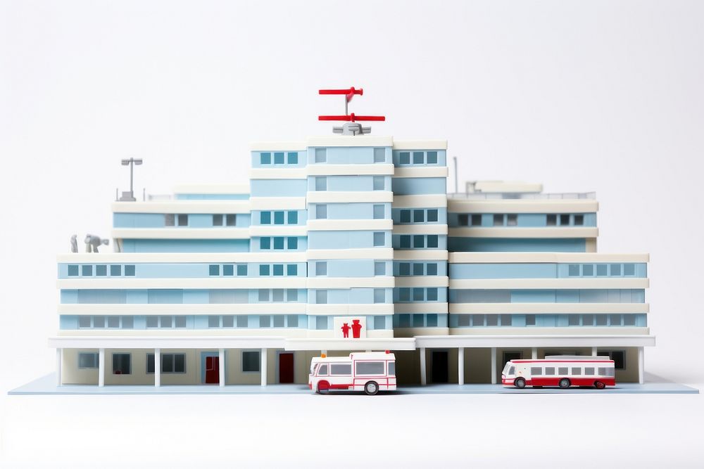 Hospital architecture building vehicle. AI generated Image by rawpixel.