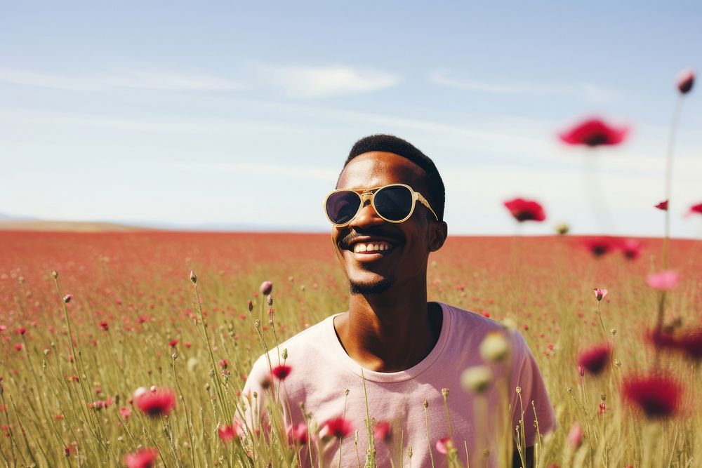South african man portrait flower summer. AI generated Image by rawpixel.