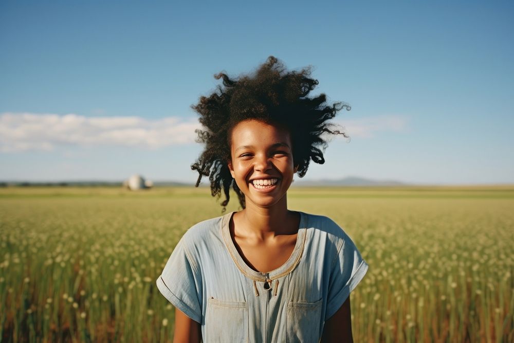 South african woman landscape grassland portrait. AI generated Image by rawpixel.