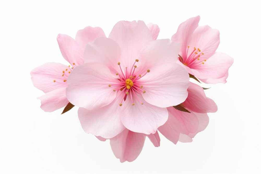 Pink flower is shown blossom cherry petal. AI generated Image by rawpixel.