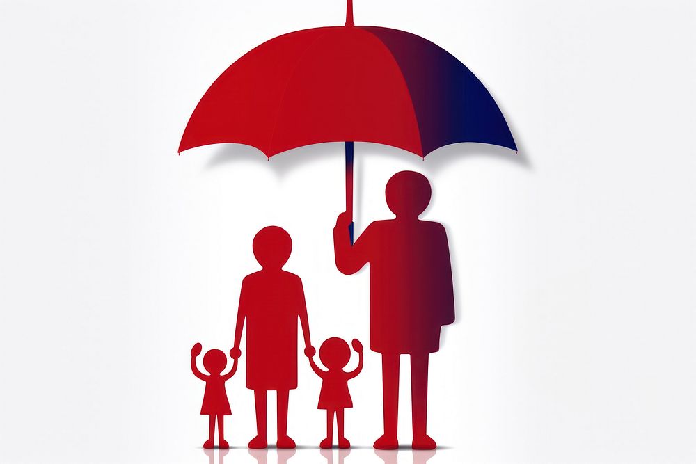 Family shape with umbrella togetherness protection silhouette. AI generated Image by rawpixel.