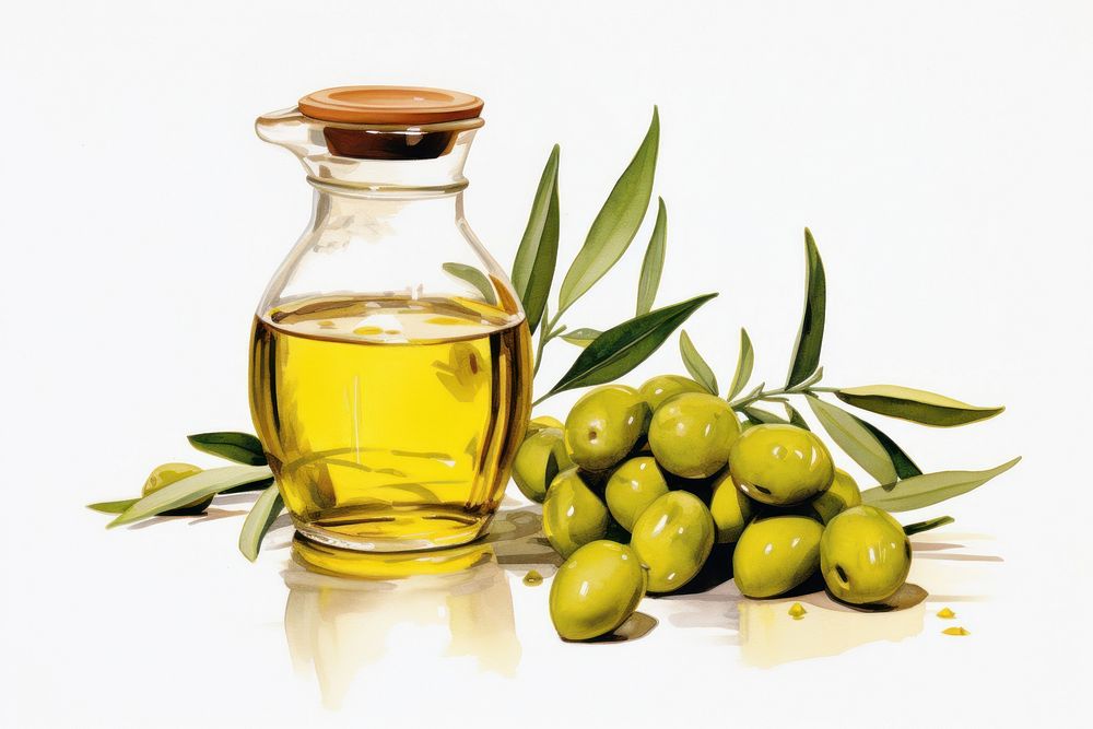 An olive oil plant food container. AI generated Image by rawpixel.
