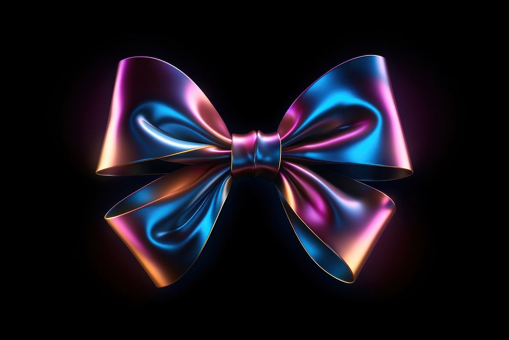 Bow purple light black background. AI generated Image by rawpixel.