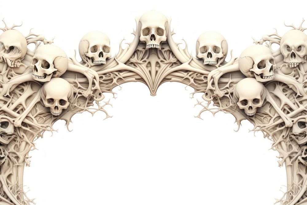 Bone illustration border white background architecture celebration. AI generated Image by rawpixel.