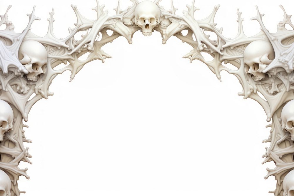 Bone illustration border backgrounds antler arch. AI generated Image by rawpixel.