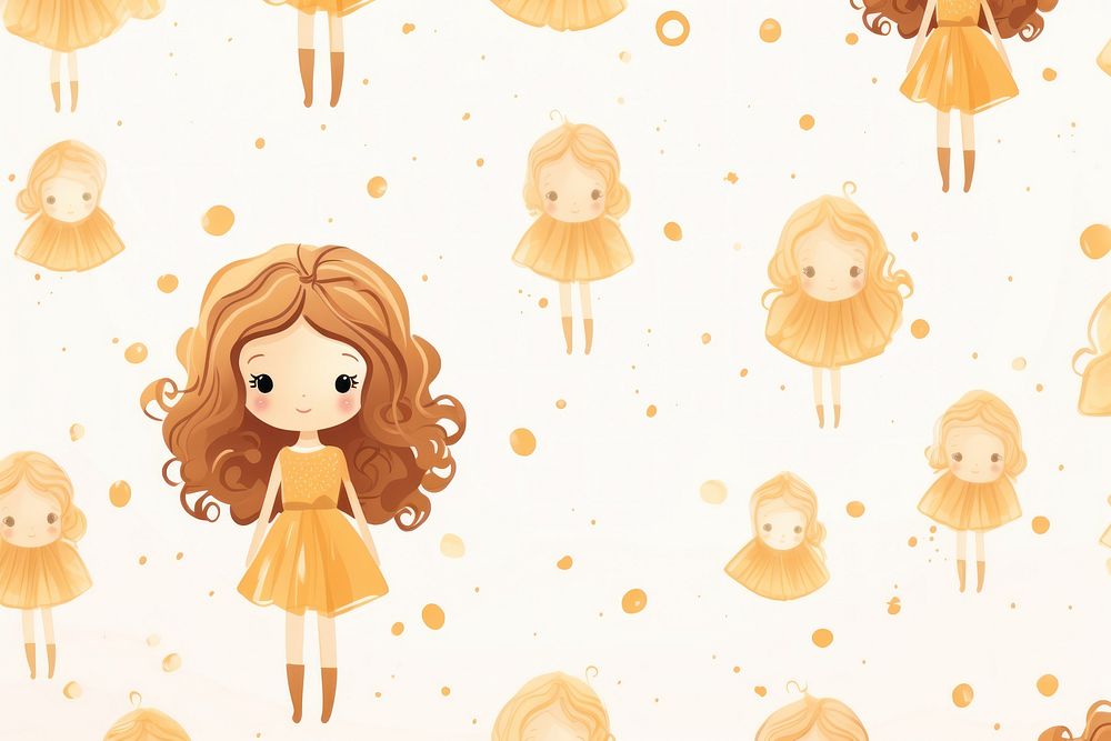Doll backgrounds pattern cute. AI generated Image by rawpixel.