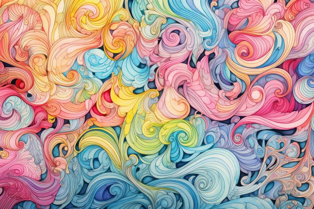 Psychedelic patterns backgrounds painting drawing. AI generated Image by rawpixel.