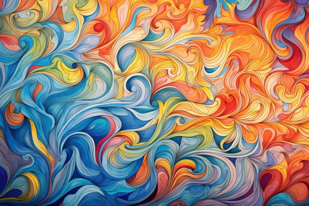 Psychedelic patterns backgrounds painting drawing. AI generated Image by rawpixel.