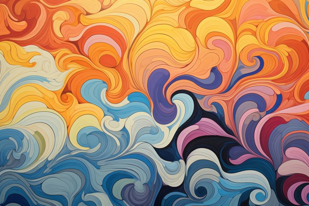 Psychedelic patterns painting backgrounds art. AI generated Image by rawpixel.