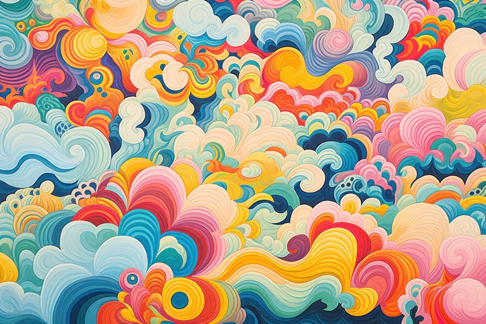 Psychedelic patterns backgrounds painting art. AI generated Image by rawpixel.