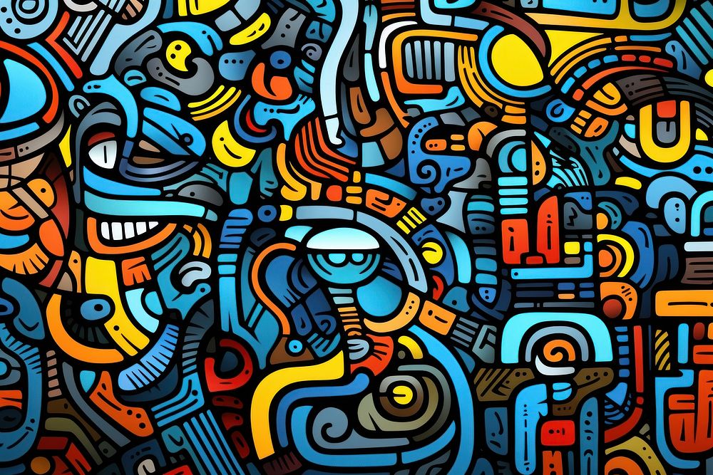 Abstract doodles drawing backgrounds painting. AI generated Image by rawpixel.