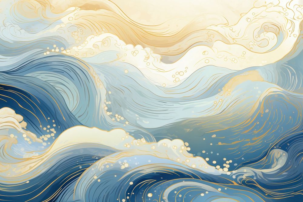 Galaxy and gold wavy line backgrounds outdoors painting. AI generated Image by rawpixel.
