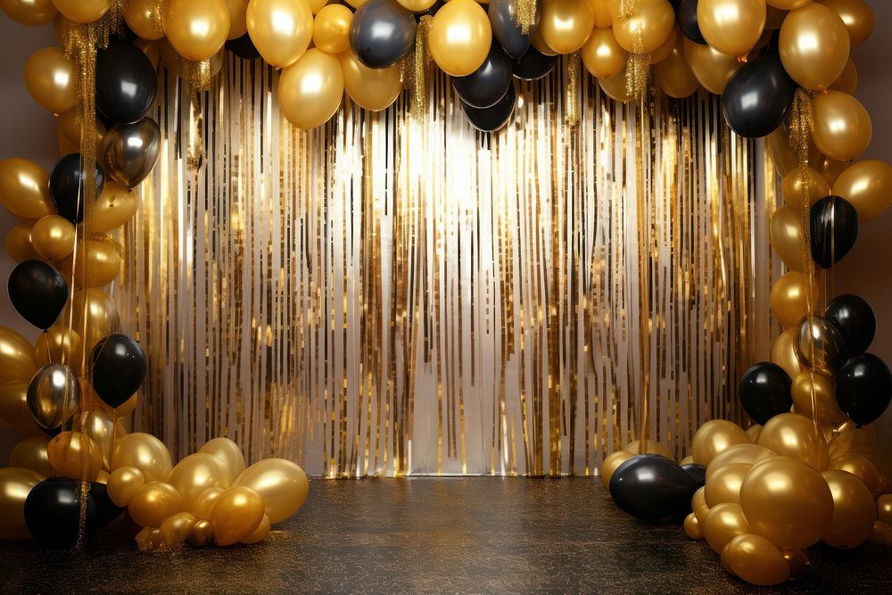 Gold chrome backdrop backgrounds balloon party