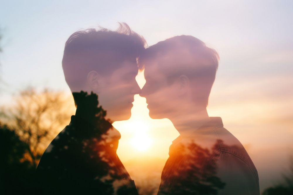 Photography sunlight outdoors kissing. AI generated Image by rawpixel.