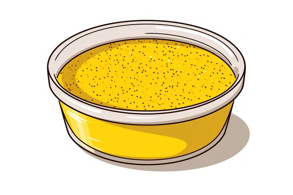Mustard bowl white background refreshment. AI generated Image by rawpixel.