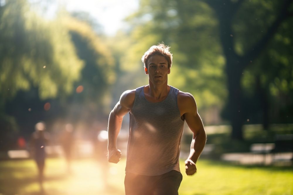 Male athletic running jogging adult. AI generated Image by rawpixel.