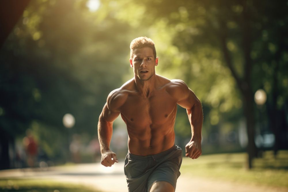 Male athletic running jogging adult. AI generated Image by rawpixel.