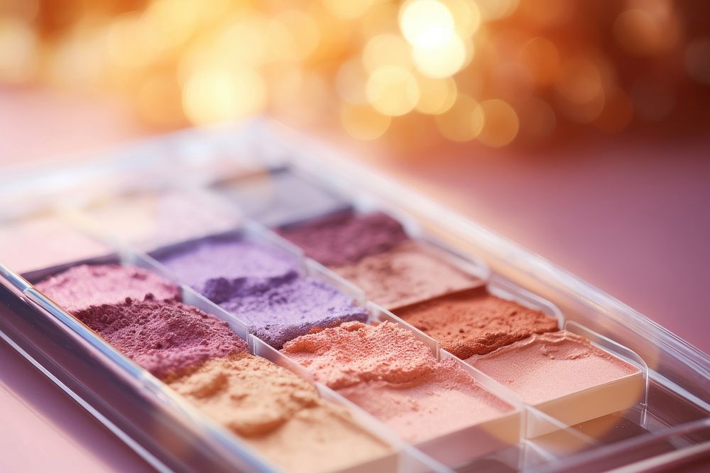 Eye shadow palletes cosmetics glitter variation. AI generated Image by rawpixel.