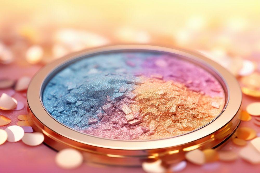 Eye shadow palletes cosmetics glitter gold. AI generated Image by rawpixel.