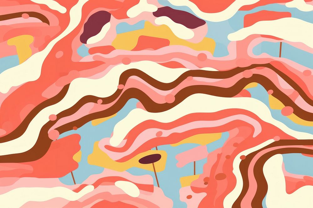 Vibrant bacon pattern abstract painting backgrounds. AI generated Image by rawpixel.