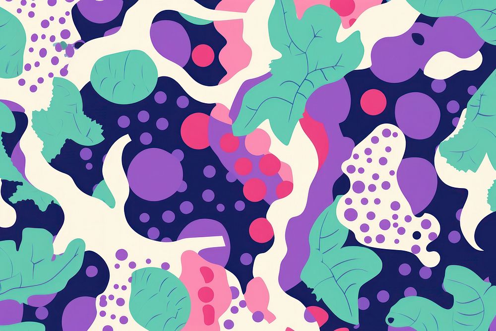 Vibrant grapes pattern abstract graphics art. AI generated Image by rawpixel.