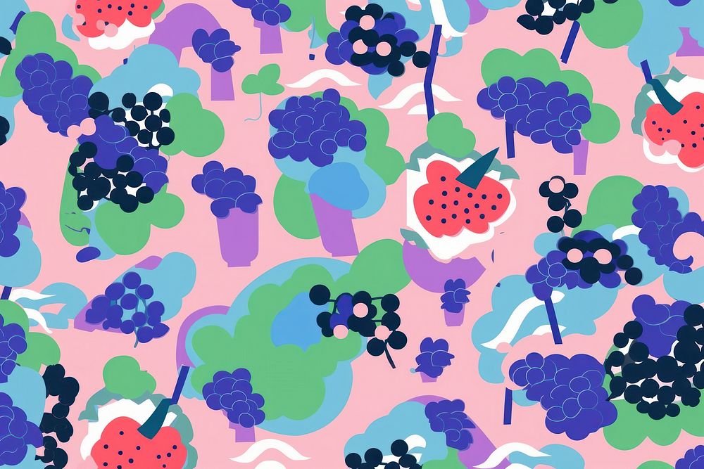 Vibrant grapes pattern graphics backgrounds freshness. AI generated Image by rawpixel.