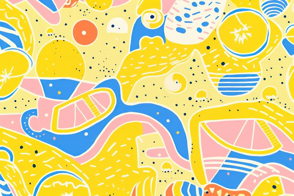 Vibrant lemon pattern abstract graphics drawing. AI generated Image by rawpixel.