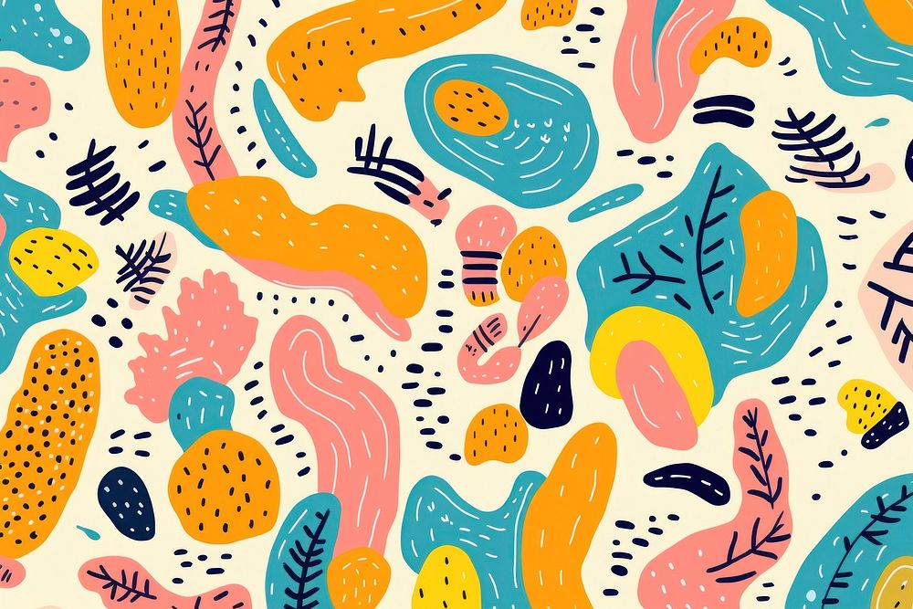 Vibrant mango pattern art backgrounds creativity. AI generated Image by rawpixel.