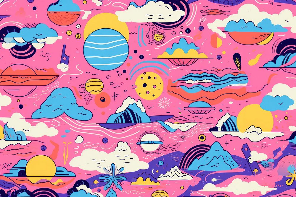 Vibrant planet pattern graphics art backgrounds. AI generated Image by rawpixel.