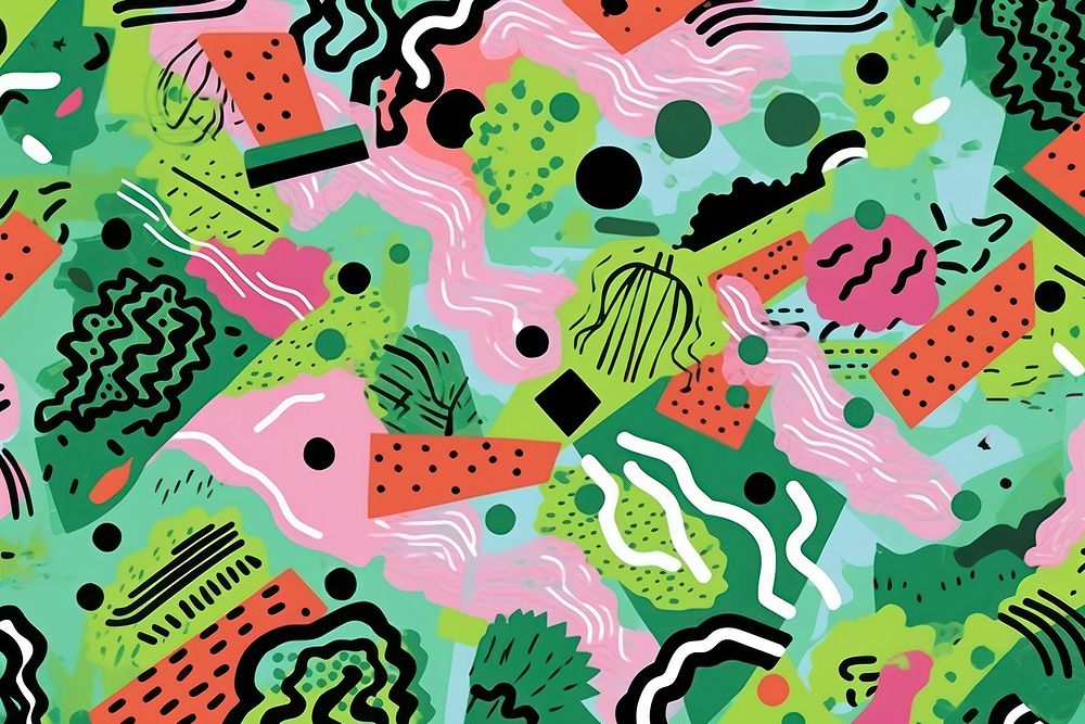 Vibrant salad pattern abstract graphics art. AI generated Image by rawpixel.