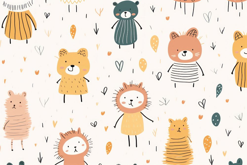 Animal cute background pattern backgrounds mammal. AI generated Image by rawpixel.
