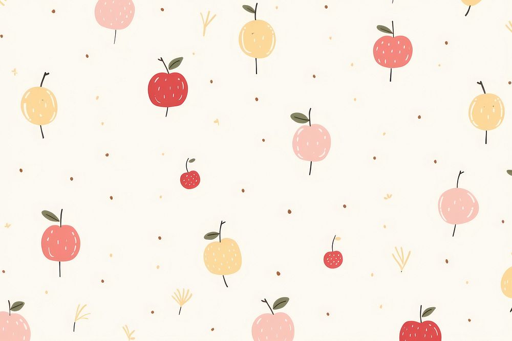 Apple cute background pattern backgrounds wallpaper. AI generated Image by rawpixel.