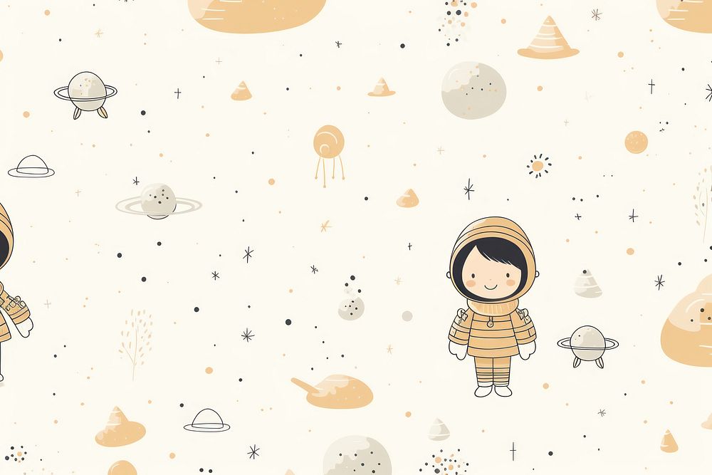 Astronaut cute background backgrounds art illustrated. AI generated Image by rawpixel.