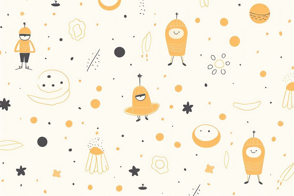 Spaceship cute background pattern backgrounds confetti. AI generated Image by rawpixel.