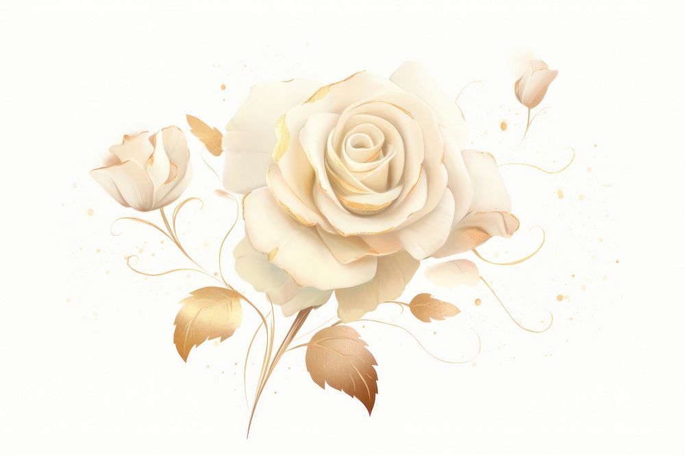 Ivory roses pattern flower plant. AI generated Image by rawpixel.