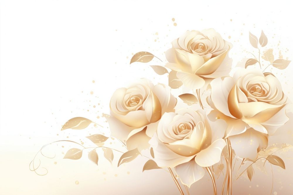 Ivory roses pattern flower plant. AI generated Image by rawpixel.