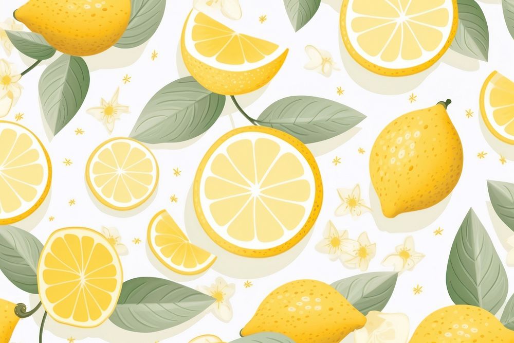 Lemon pattern backgrounds fruit plant. AI generated Image by rawpixel.