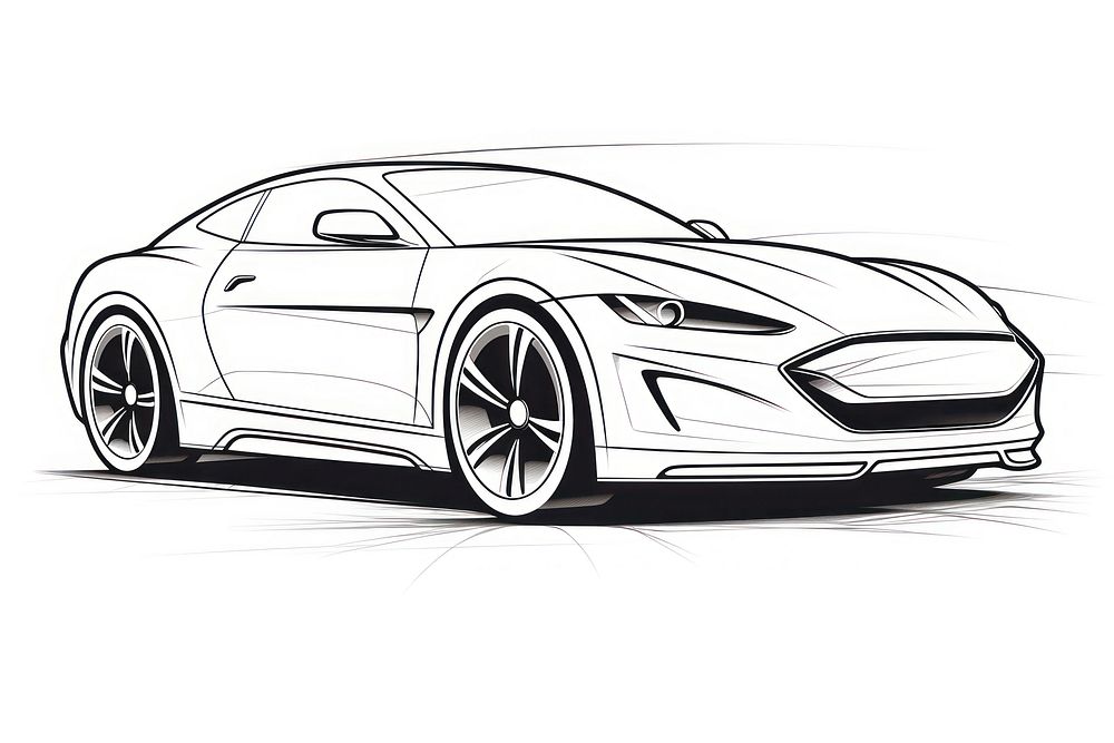 Modern car vehicle drawing sketch. AI generated Image by rawpixel.