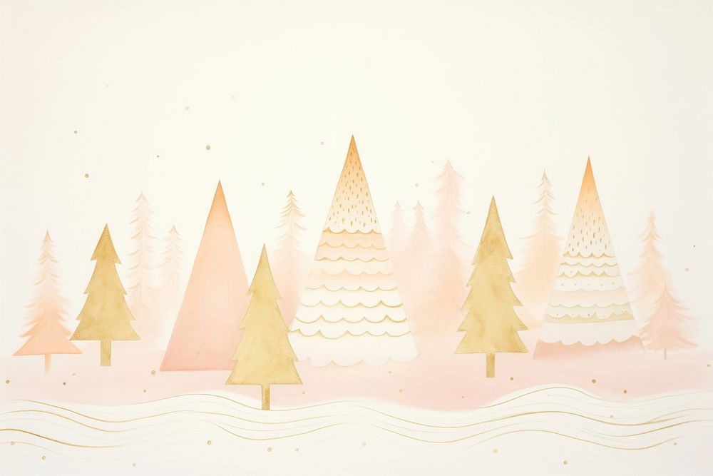 Christmas trees backgrounds line art. AI generated Image by rawpixel.
