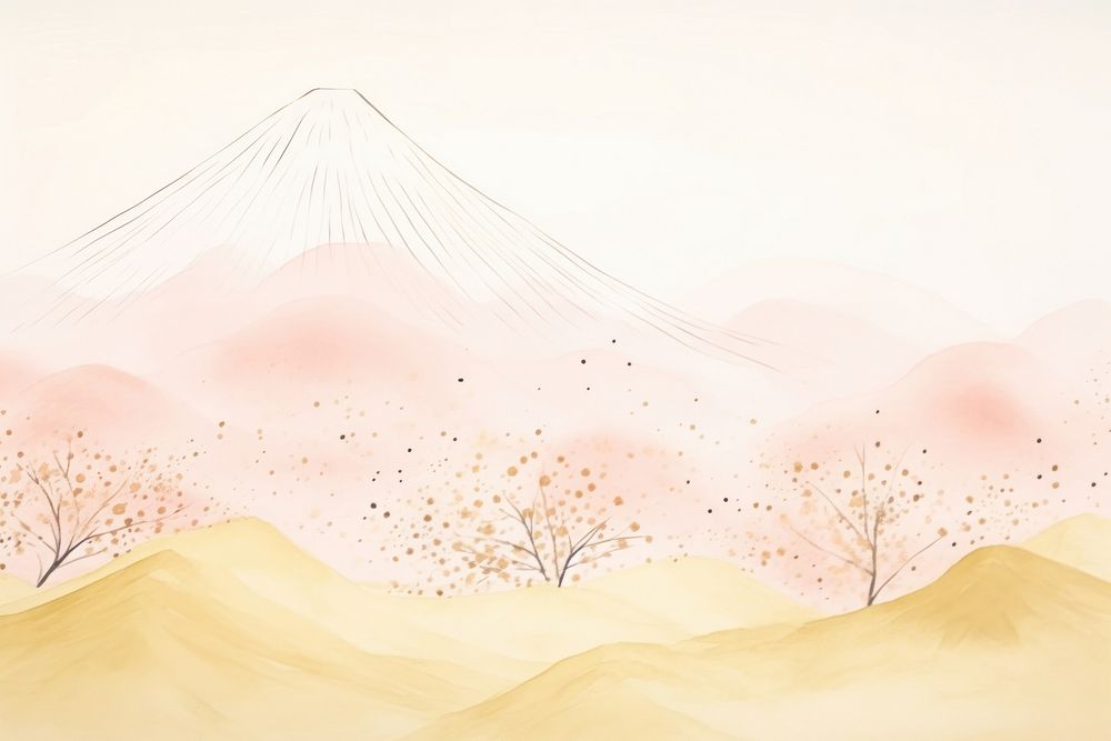 Fujisan with cherry blossom backgrounds landscape outdoors. AI generated Image by rawpixel.