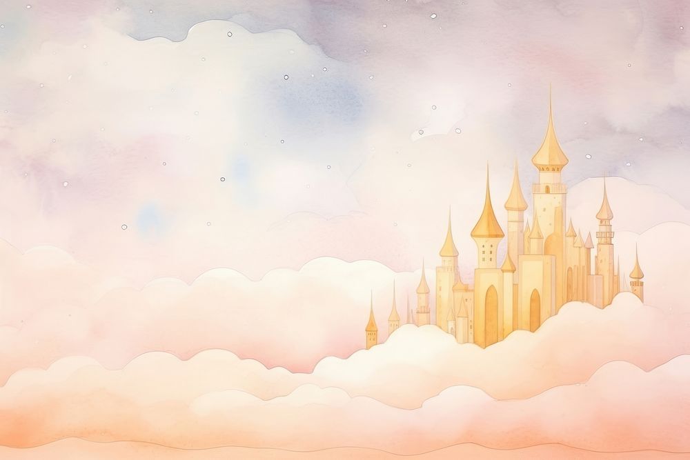 Sky castle fantasy backgrounds landscape outdoors. AI generated Image by rawpixel.