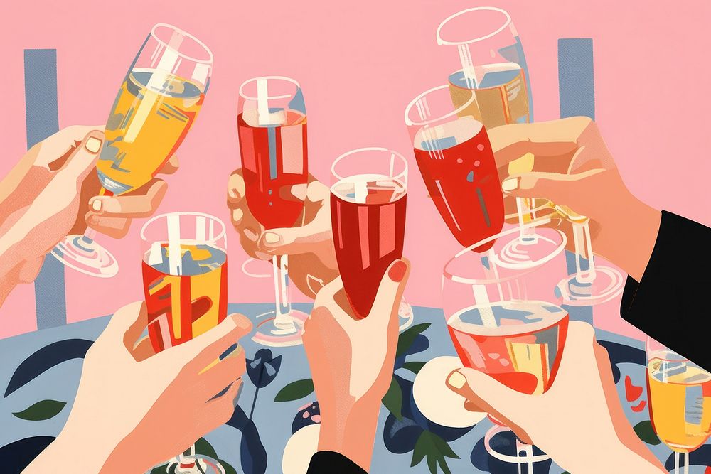 New year drink celebration champagne. AI generated Image by rawpixel.
