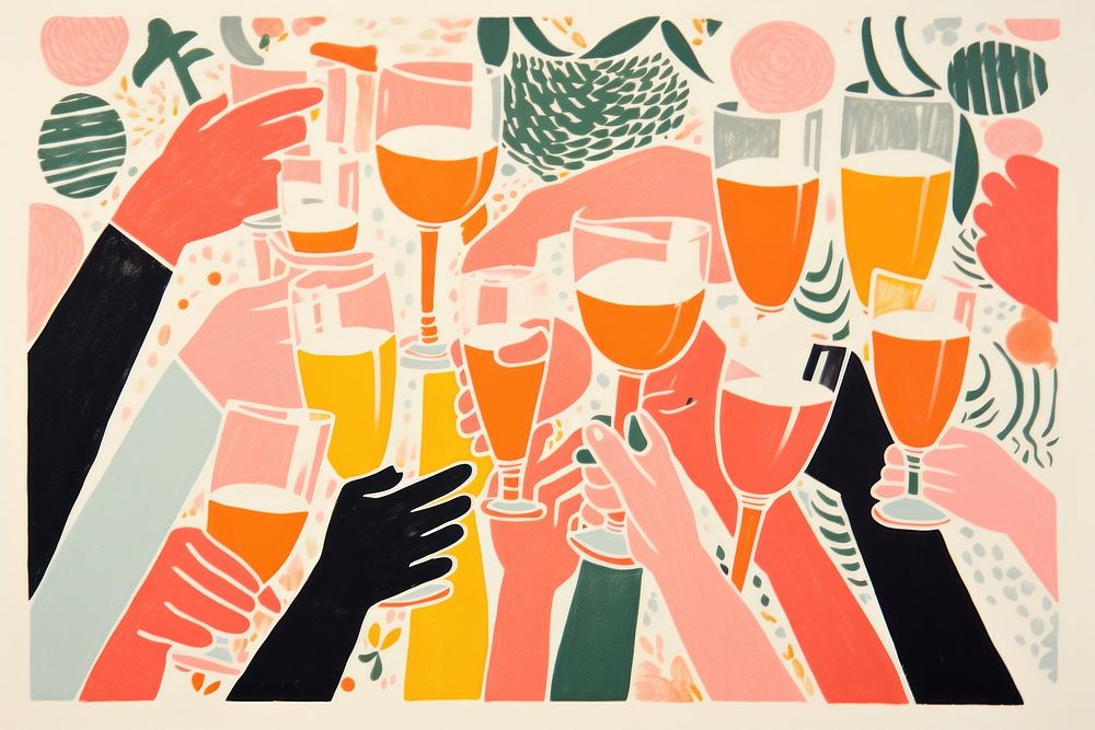 New year drink celebration champagne. AI generated Image by rawpixel.