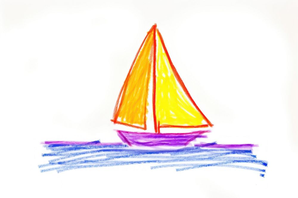 Sailing boat drawing sailboat vehicle. AI generated Image by rawpixel.