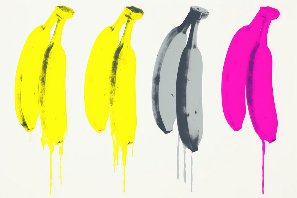 Bananas white background splattered creativity. AI generated Image by rawpixel.
