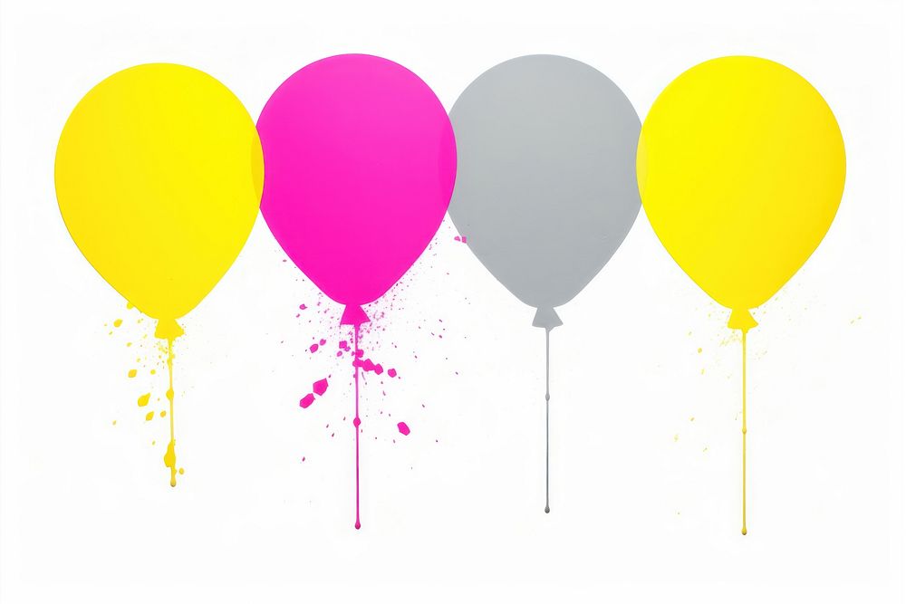 Three balloons white background celebration anniversary. AI generated Image by rawpixel.