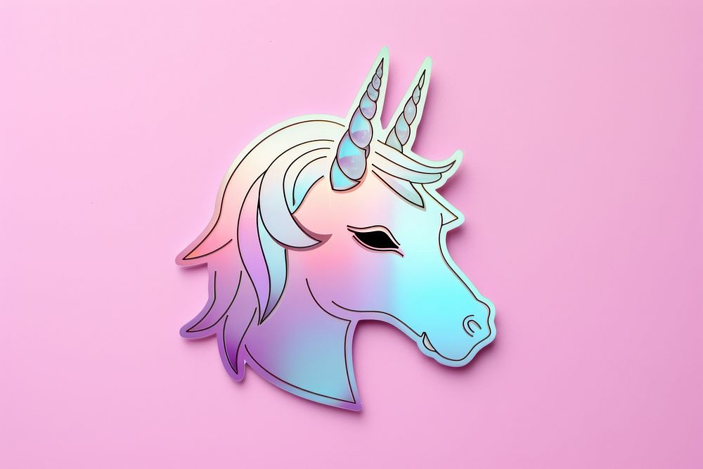 Unicorn head animal mammal purple. AI generated Image by rawpixel.